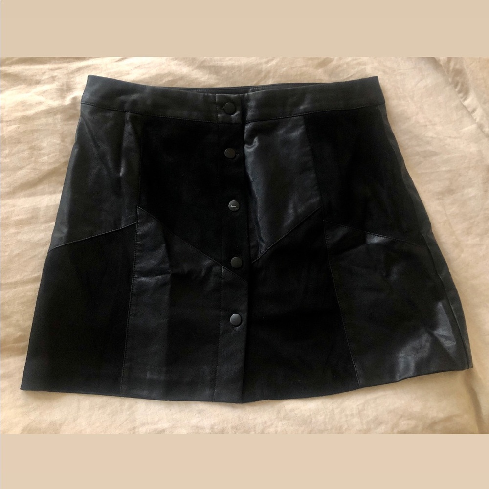 Forever 21 black velvet leather miniskirt